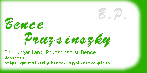 bence pruzsinszky business card